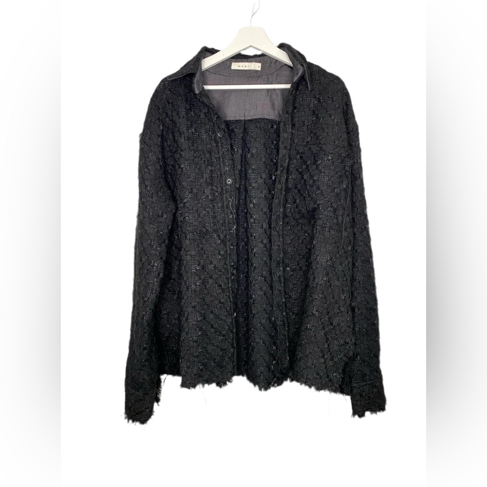 MNML Black Textured Button-Down Shirt